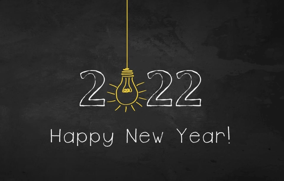 Happy New Year 2022 Light Bulb