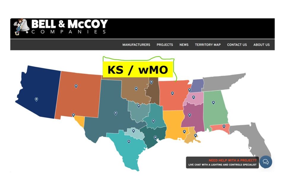 Bell & McCoy Map Kansas western Missouri